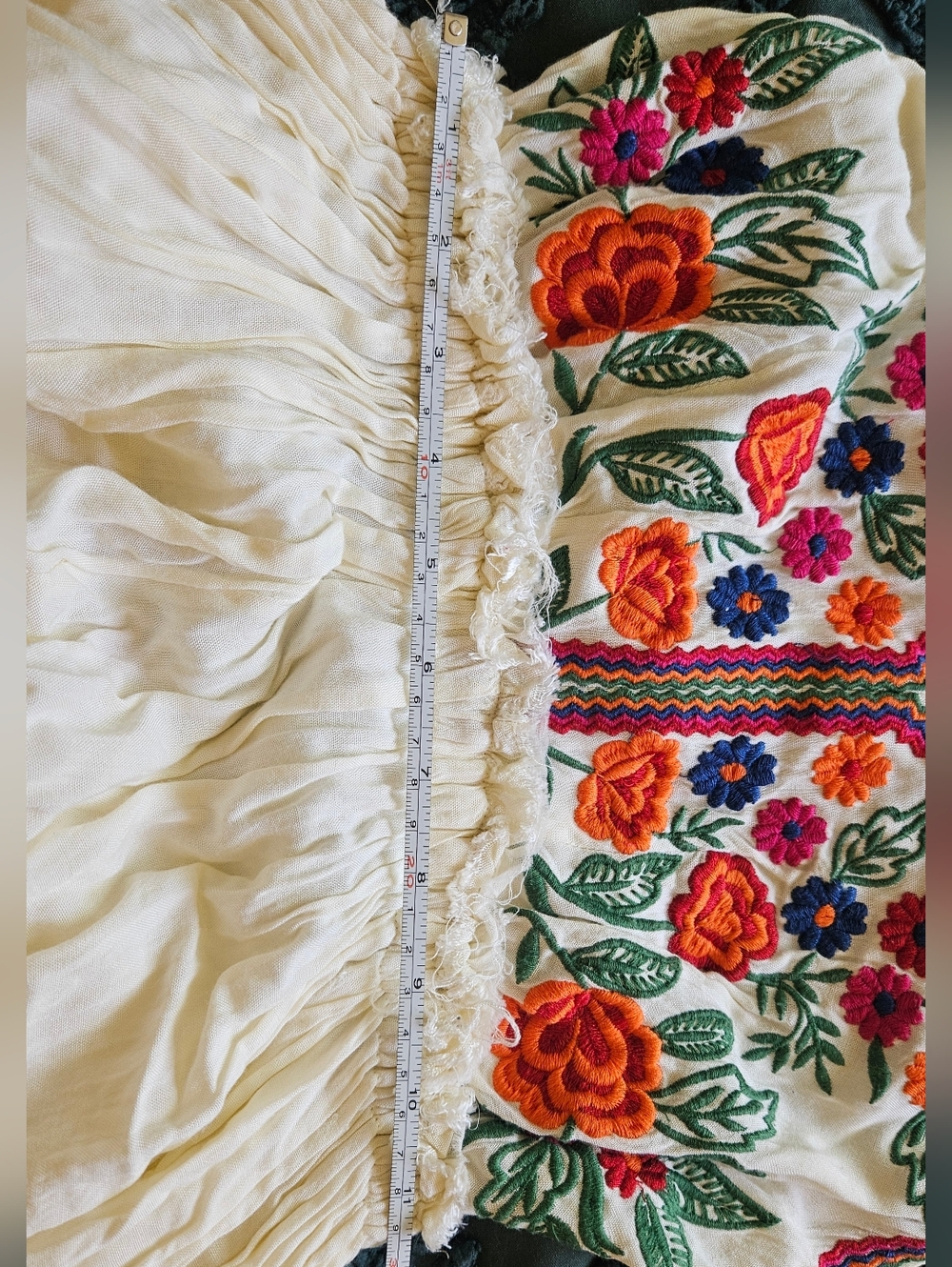 Boho Maxi Dress with Floral Embroidered Bodice - Picture 10 of 11
